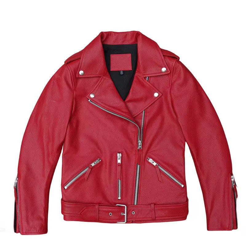 Women's sheep leather jacket classic spring-automn women's top