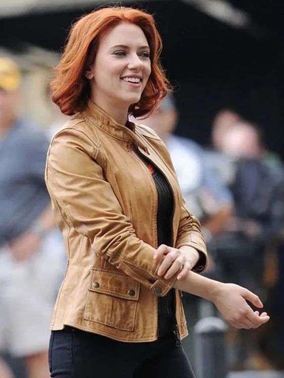 Scarlett Johansso-Avengers leather jacket