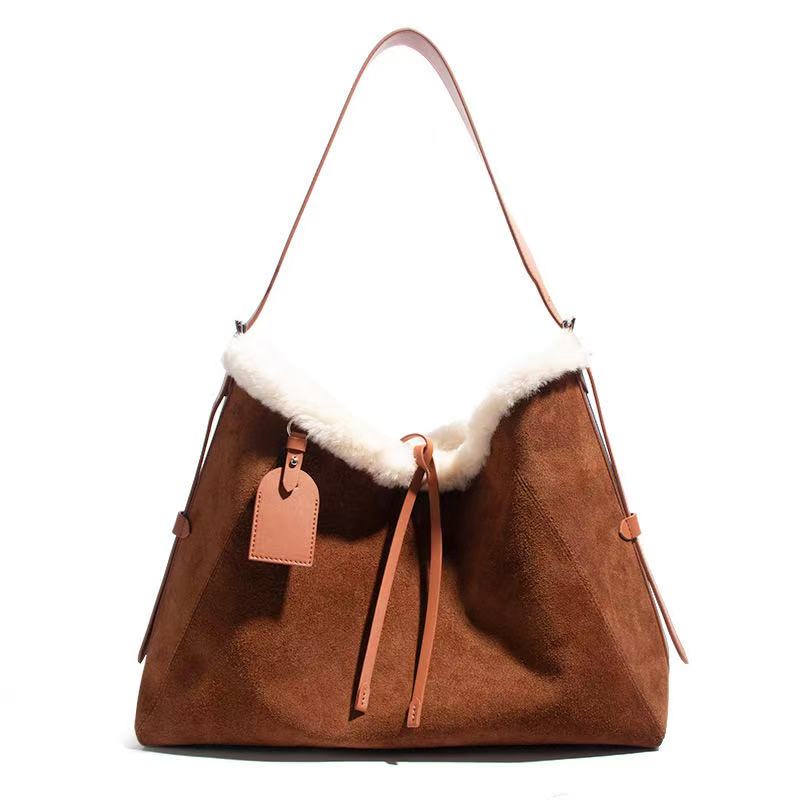 Leather women's matte lambskin bag leather hand bag one-shoulder versatile large-capacity tote bag crossbody bag genuine leather women's bag B17