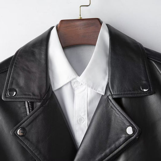 Men's sheep leather jacket classic all season men's top