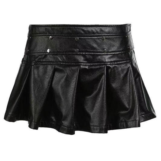 Women's sustainable leather dress tassel design classic all seasons modern style half short skirt eco-friendly bustier s7